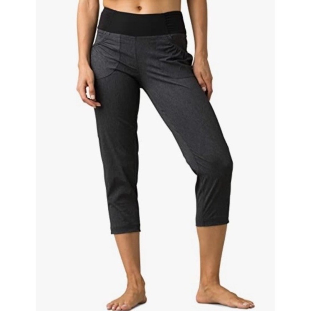 PrAna Women’s Summit Pants Gray Heather‎ Pockets Size Large Cropped